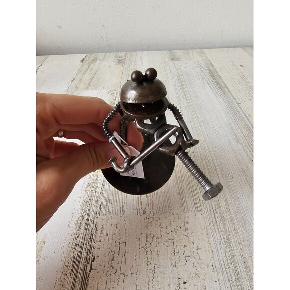 Kalifano frog violin band musical metal art bolts screw statue figurine unique m - Picture 5 of 8
